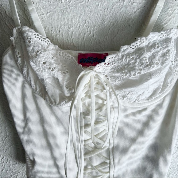 Edikted Fairygirl Cupped Lace Up Corset Tank White Small - Picture 4 of 8